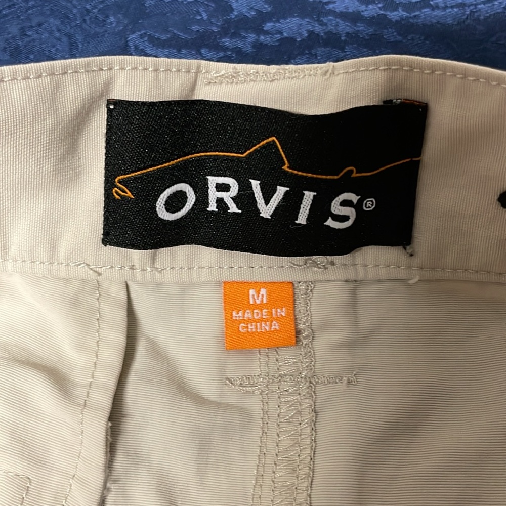 Orvis Men's Tan Cargo Shorts with Orange Zipper Accents, 3 pairs size M - Picture 9 of 10